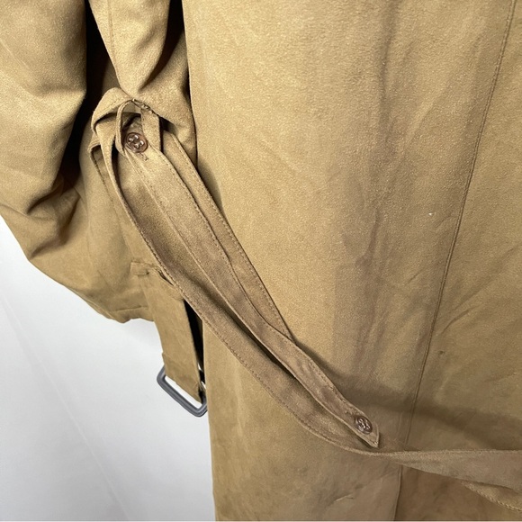 VTG BILL BLASS Men’s Faux Belted Suede Trench Coat Zip-In Quilted Lining, 42L - Picture 9 of 16